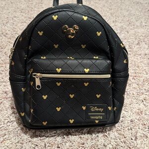 Loungefly Black and Gold Mini Bag